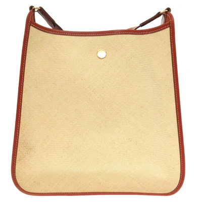 Shop Hermes Hermès Vespa Beige Canvas Shoulder Bag ()