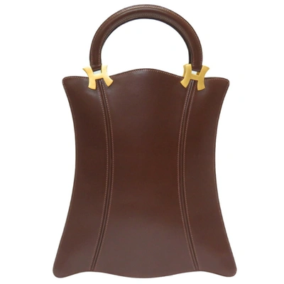 Shop Hermes Hermès Vintage Brown Leather Tote Bag ()