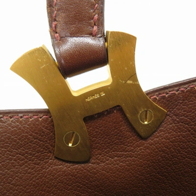 Shop Hermes Hermès Vintage Brown Leather Tote Bag ()