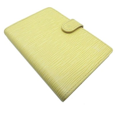 Pre-owned Louis Vuitton Agenda Cover Yellow Leather Wallet  ()