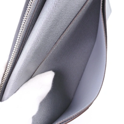Pre-owned Louis Vuitton Brazza Grey Leather Wallet  ()