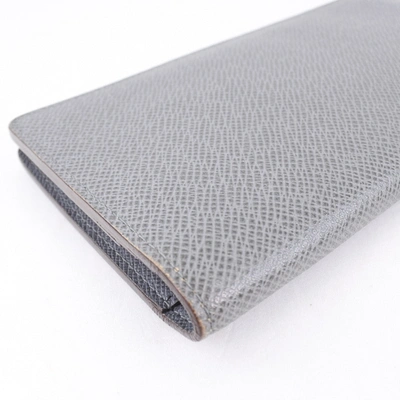 Pre-owned Louis Vuitton Brazza Grey Leather Wallet  ()