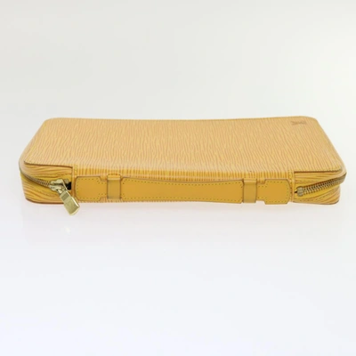 Pre-owned Louis Vuitton Portefeuille Yellow Leather Wallet  ()