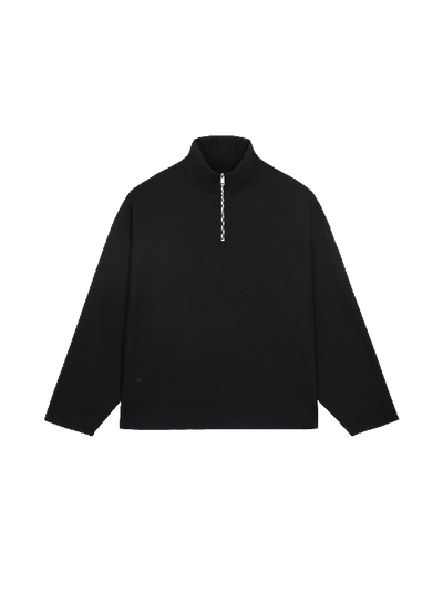 Pangaia Women's Recycled Wool Jersey Half-zip Sweater — Black In Black