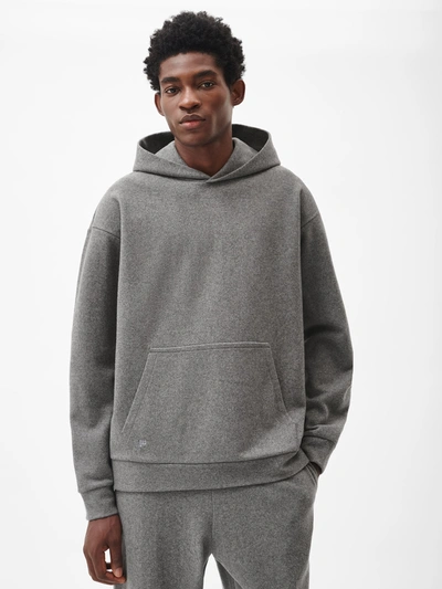 Shop Pangaia Recycled Wool Jersey Hoodie In Volcanic Grey