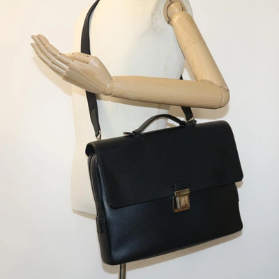 Pre-owned Louis Vuitton Vasili Black Leather Shoulder Bag ()