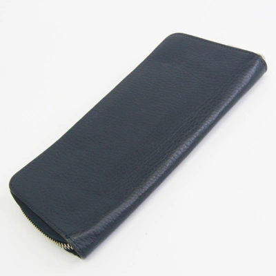 LOUIS VUITTON Pre-owned Zippy Wallet Vertical Navy Leather Wallet  ()