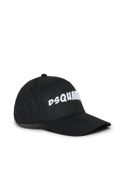 Shop Dsquared2 Gabardine Baseball Cap With Wrooom Logo In Black