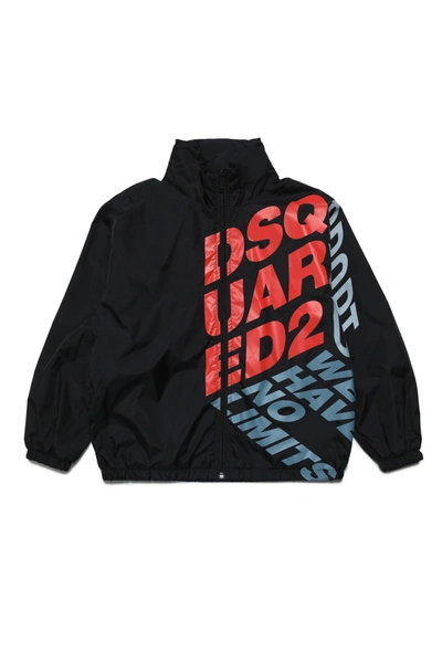 Shop Dsquared2 Lightweight Jacket With 3d Cube Logo In Black