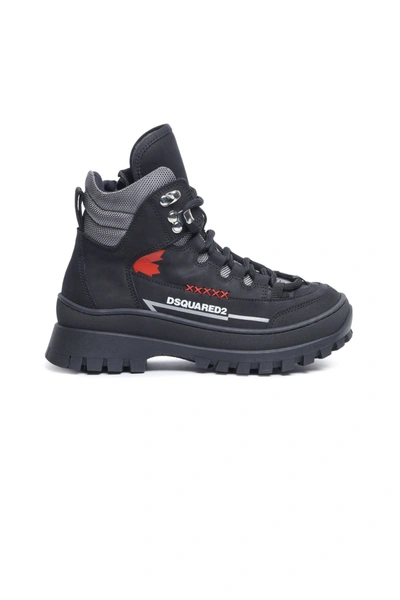 Shop Dsquared2 Logo Hiking Boots In Black