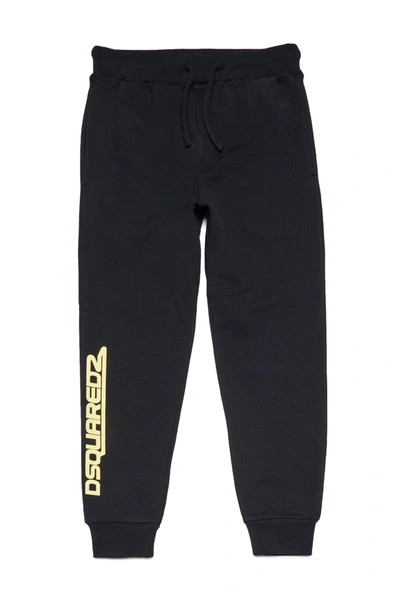 Shop Dsquared2 Loungewear Pants In Fleece With Logo In Black