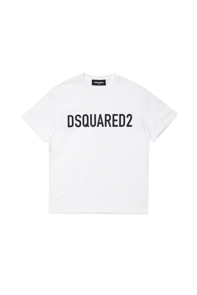 Dsquared2 D2t971u Relax-eco T-shirt Dsquared Organic Cotton Jersey Crewneck T-shirt With Logo In White