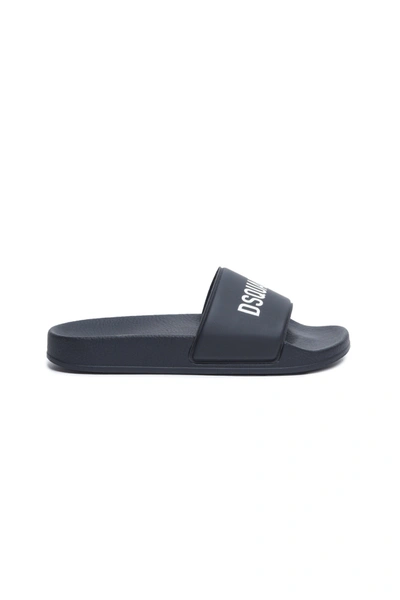 Shop Dsquared2 Slide Slippers With Logo In Black