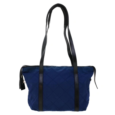 Shop Prada Navy Synthetic Shoulder Bag ()