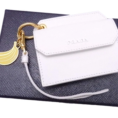 Shop Prada White Canvas Wallet  ()