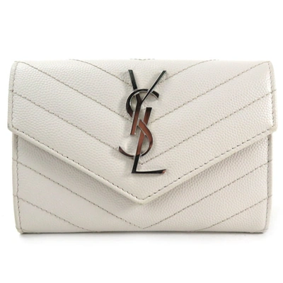 Shop Saint Laurent Beige Leather Wallet  ()