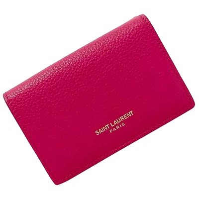 Shop Saint Laurent Pink Leather Wallet  ()