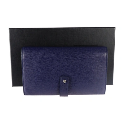 Shop Saint Laurent Sac De Jour Navy Leather Wallet  ()