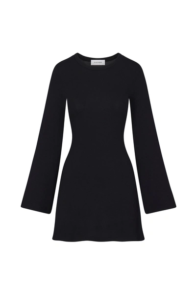 Shop Anemos Bell Sleeve Mini Dress In Modal Knit In Black