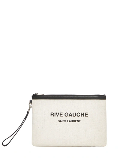 Shop Saint Laurent Rive Gauche Clutch In Black