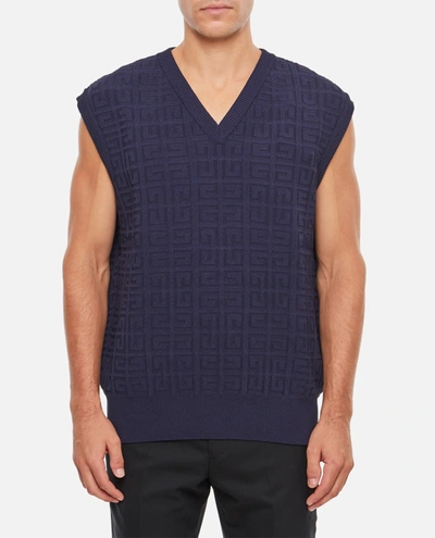 Shop Givenchy Textured All Over 4g Vest In Blue