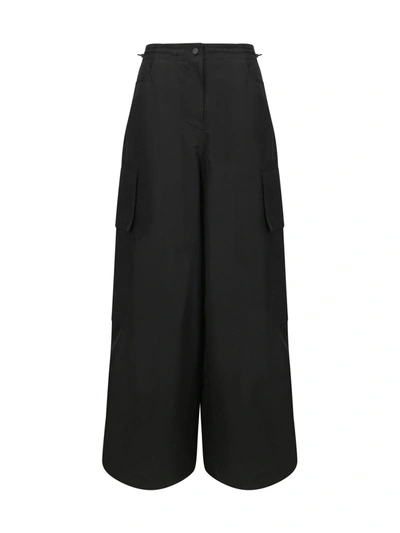 Shop Palm Angels Cargo Pants In Black Blac