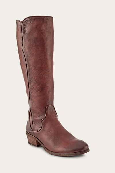 Shop The Frye Company Frye Carson Piping Tall Boots In Redwood