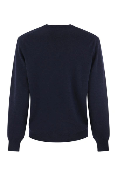 Shop Brunello Cucinelli Cashmere Sweater In Navy Blue