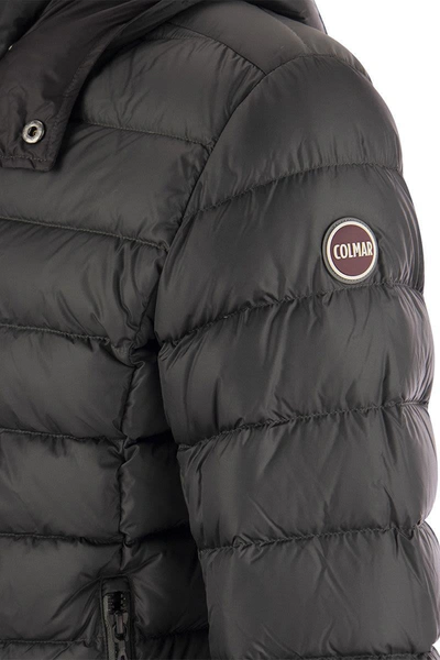 Shop Colmar E-concrete - Down Jacket With Detachable Hood In Anthracite