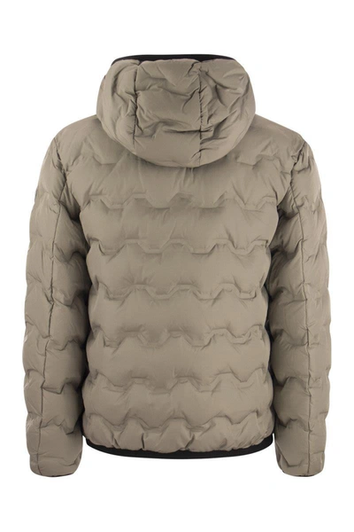 Shop Colmar Uncommon - Quilted Down Jacket With Hood In Dove Grey