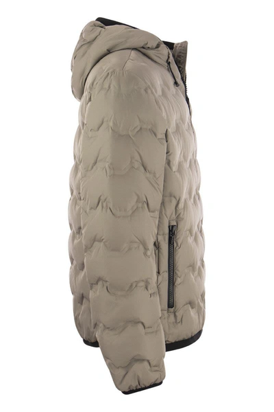 Shop Colmar Uncommon - Quilted Down Jacket With Hood In Dove Grey
