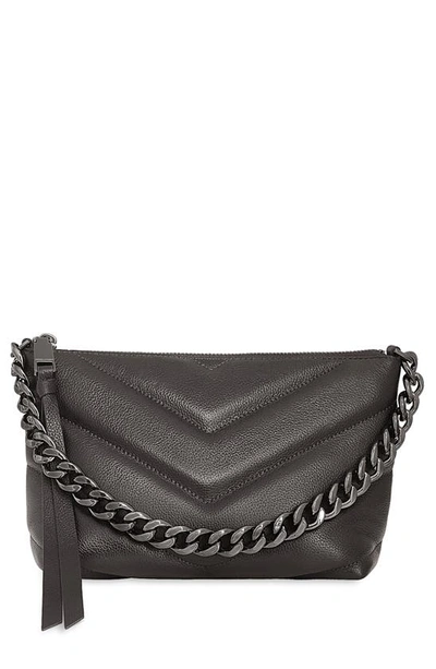 Shop Rebecca Minkoff Edie Quilted Leather Crossbody Bag In Graphite