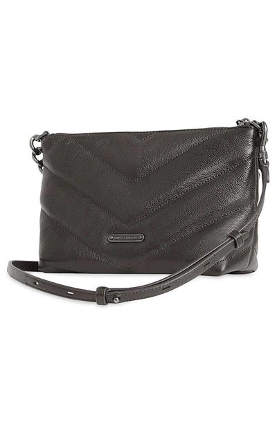 Shop Rebecca Minkoff Edie Quilted Leather Crossbody Bag In Graphite