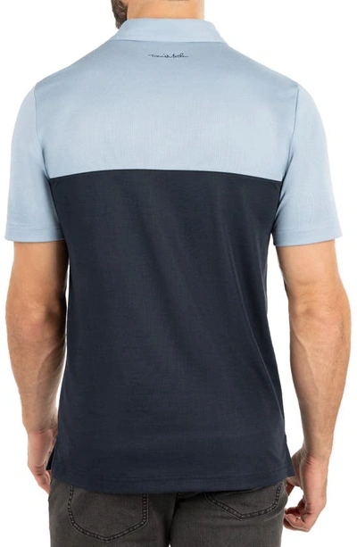 Travismathew Chock A Block Polo In Faded Denim