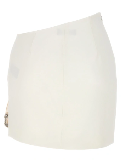 Shop David Koma 3d Crystal Chain Mini Skirts White