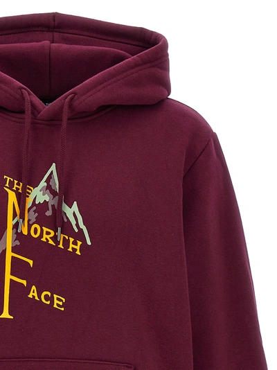 Shop The North Face Logo Print Hoodie Sweatshirt Purple