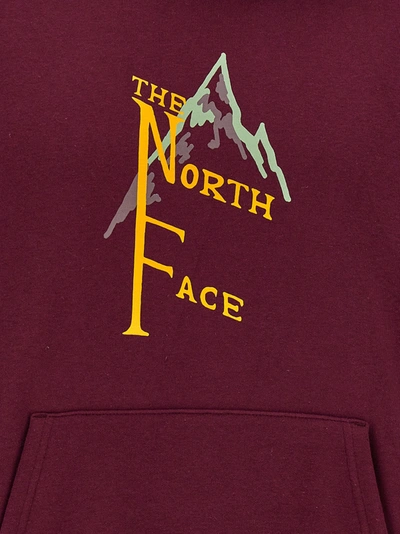 Shop The North Face Logo Print Hoodie Sweatshirt Purple