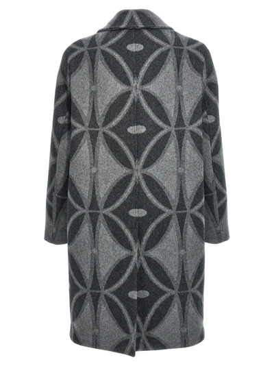 Shop Etro Single Breast Jacquard Coat Coats, Trench Coats Gray