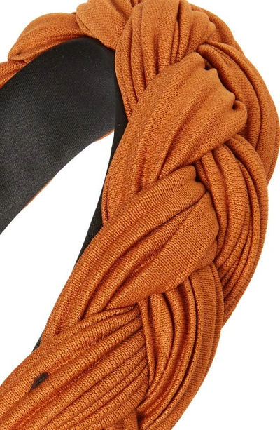 Shop Tasha Braided Pleated Headband In Orange