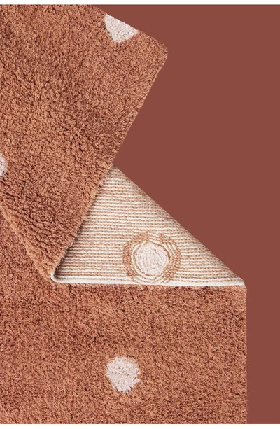 Lorena Canals Mini Polka Dot Washable Cotton Blend Rug In Chestnut Natural