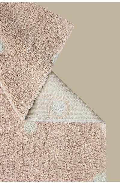 Lorena Canals Mini Polka Dot Washable Cotton Blend Rug In Rose Natural