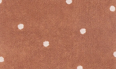Lorena Canals Mini Polka Dot Washable Cotton Blend Rug In Chestnut Natural