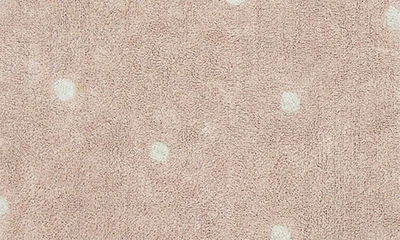 Lorena Canals Mini Polka Dot Washable Cotton Blend Rug In Rose Natural