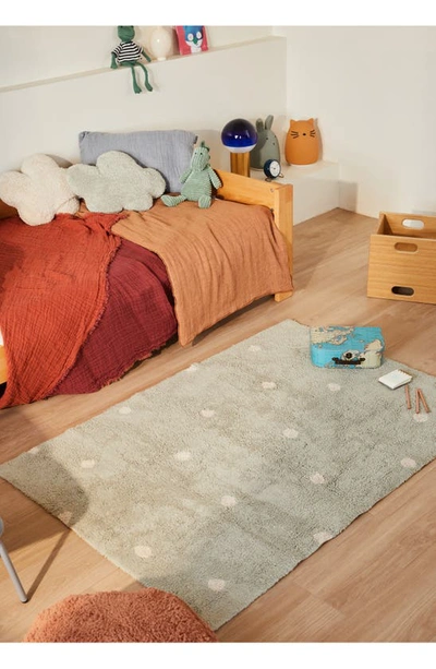 Lorena Canals Washable Rug Mini Dot Rug In Blue Sage Natural