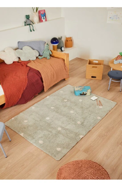 Lorena Canals Washable Rug Mini Dot Rug In Blue Sage Natural
