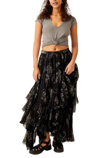 Shop Free People Clover Handkerchief Hem Maxi Skirt In Night Combo