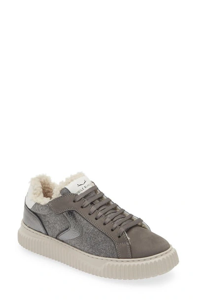 Shop Voile Blanche Lipari Genuine Shearling Lined Sneaker In Anthracite Black