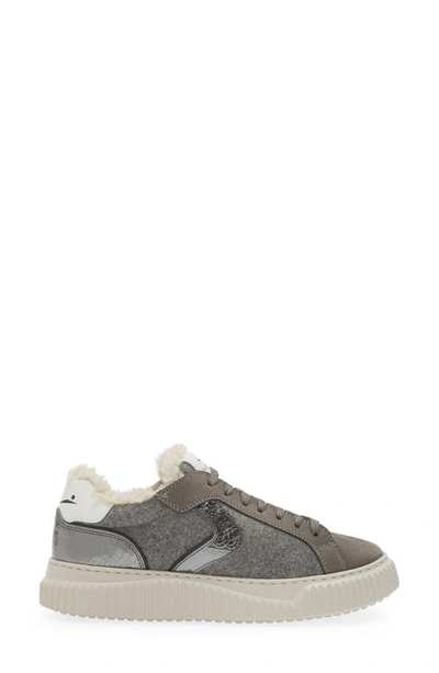 Voile Blanche Lipari Genuine Shearling Lined Sneaker In Anthracite Black