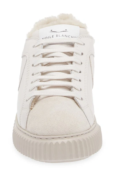 Shop Voile Blanche Lipari Genuine Shearling Lined Sneaker In Ice