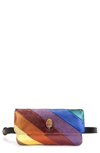 Shop Kurt Geiger Rainbow Leather Belt Bag In Sunset Rainbow